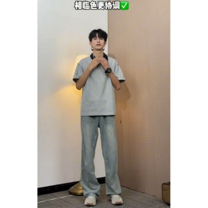 大雄小个子穿搭翻领短袖T恤POLO