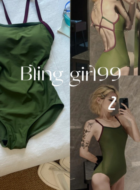 【苔藓绿】竞速泳衣没背高级感显白绿色竞速连体泳衣2025夏季新款