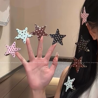星星波点发夹女2026新款侧边刘海夹子前额碎发感边夹发卡头饰