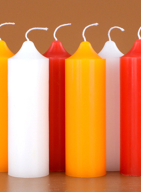 停电照明大火苗加粗蜡烛家用红色无味应急节日白黄腊圆柱型耐燃烧