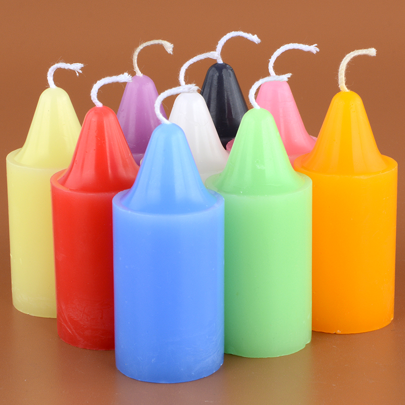 多彩色无味粗短小款照明蜡烛