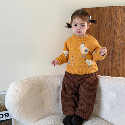 女童毛衣冬装新款加厚内搭儿童毛线衣上衣婴幼儿宝宝衣服