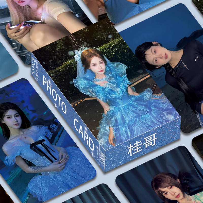 网红桂哥55张三寸圆角不重复lomo卡应援收藏明信片高颜亮面照片