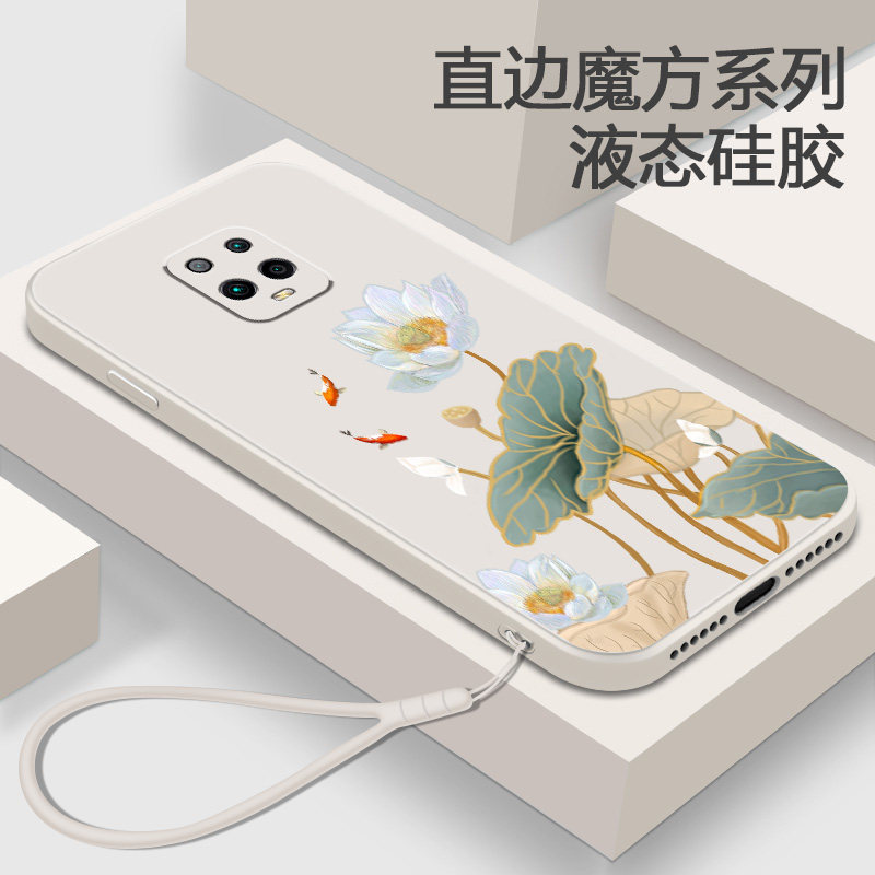 中国风适用红米10XPro手机壳小米Redmi10X5G液态硅胶10X4G版荷花软壳女10XPor全包ⅹPro简约M2004J7AC防摔套