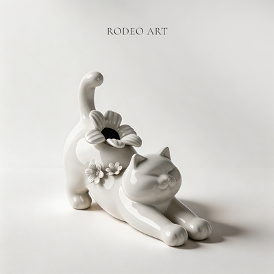 小众北欧风艺术猫咪花器花瓶