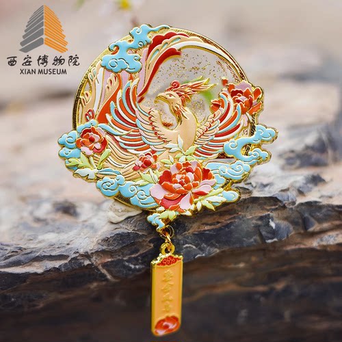 西安博物院鎏金凤鸟流沙冰箱贴