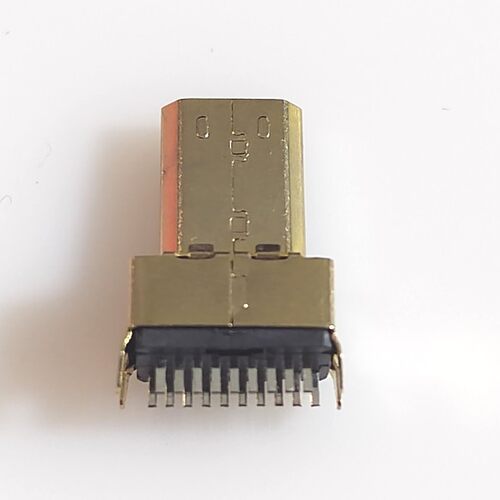 MICRO HDMI D款夹板式公头微形HDMI镀金款19P高清视频插头