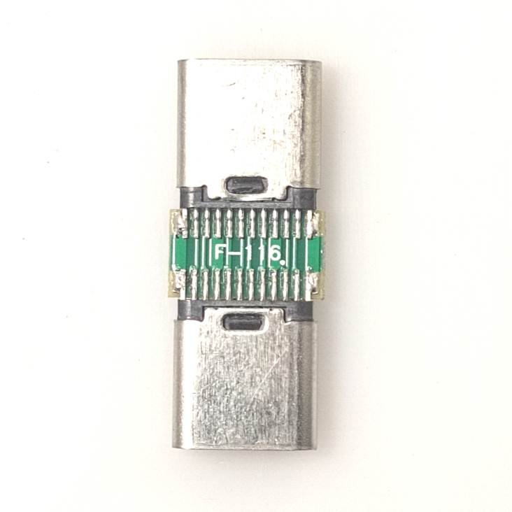 TYPE-C母对母转接头满PIN带PCB 焊板 总长24mm 