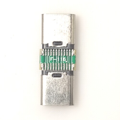 TYPE-C母对母转接头满PIN带PCB 焊板 总长30mm 
