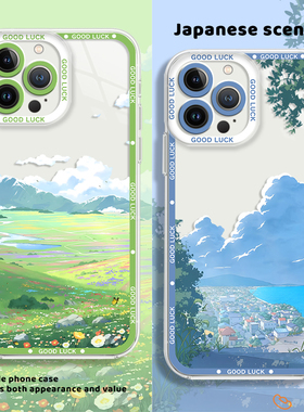 日系风景手机壳夏天适用华为mate60pro动漫p70荣耀100nova12情侣13新款90夏日50pura80小清新15/40/30/14/9/7