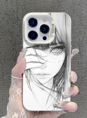 齐刘海少女适用小米15手机壳17/14pro红米k80/90/k70动漫note13二次元k60新款12小众11ultra高级感k50/10/k40