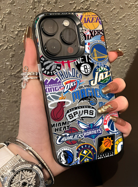 NBA篮球队标手机壳适用华为mate60pro男生pura70涂鸦80/nova13新款p50球星12潮牌40小众30高级感15/14/9/8se7