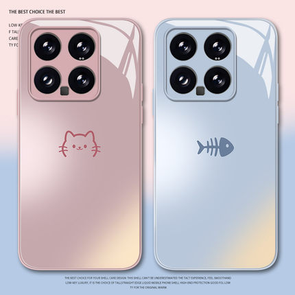 猫咪鱼骨头适用小米15手机壳17/14pro红米k80情侣90/k70简约note13/k60新款12/11ultra小众k50高级感10套k40s