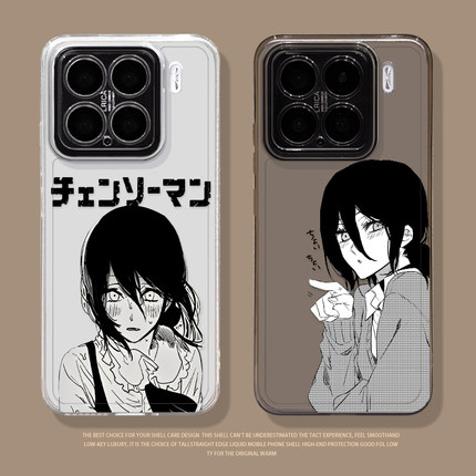 电锯人手机壳适用小米15透明14pro红米k80蕾塞k70玛奇玛note13动漫k60新款12s二次元11ultra日系k90链17男k50