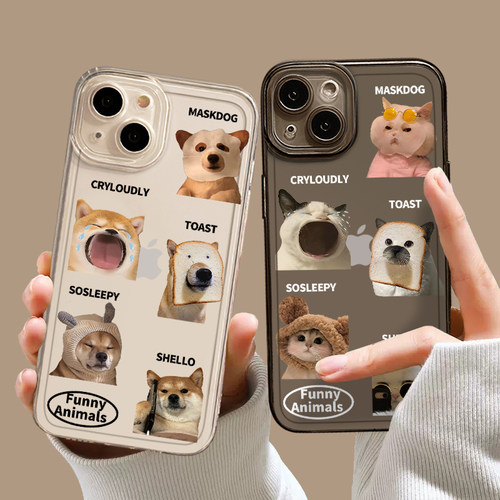狗狗猫咪手机壳情侣搞怪趣味一对