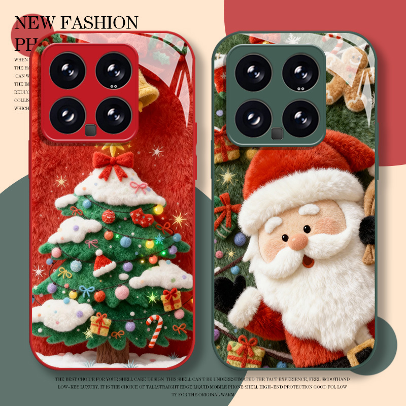 毛绒圣诞老人手机壳适用小米红米