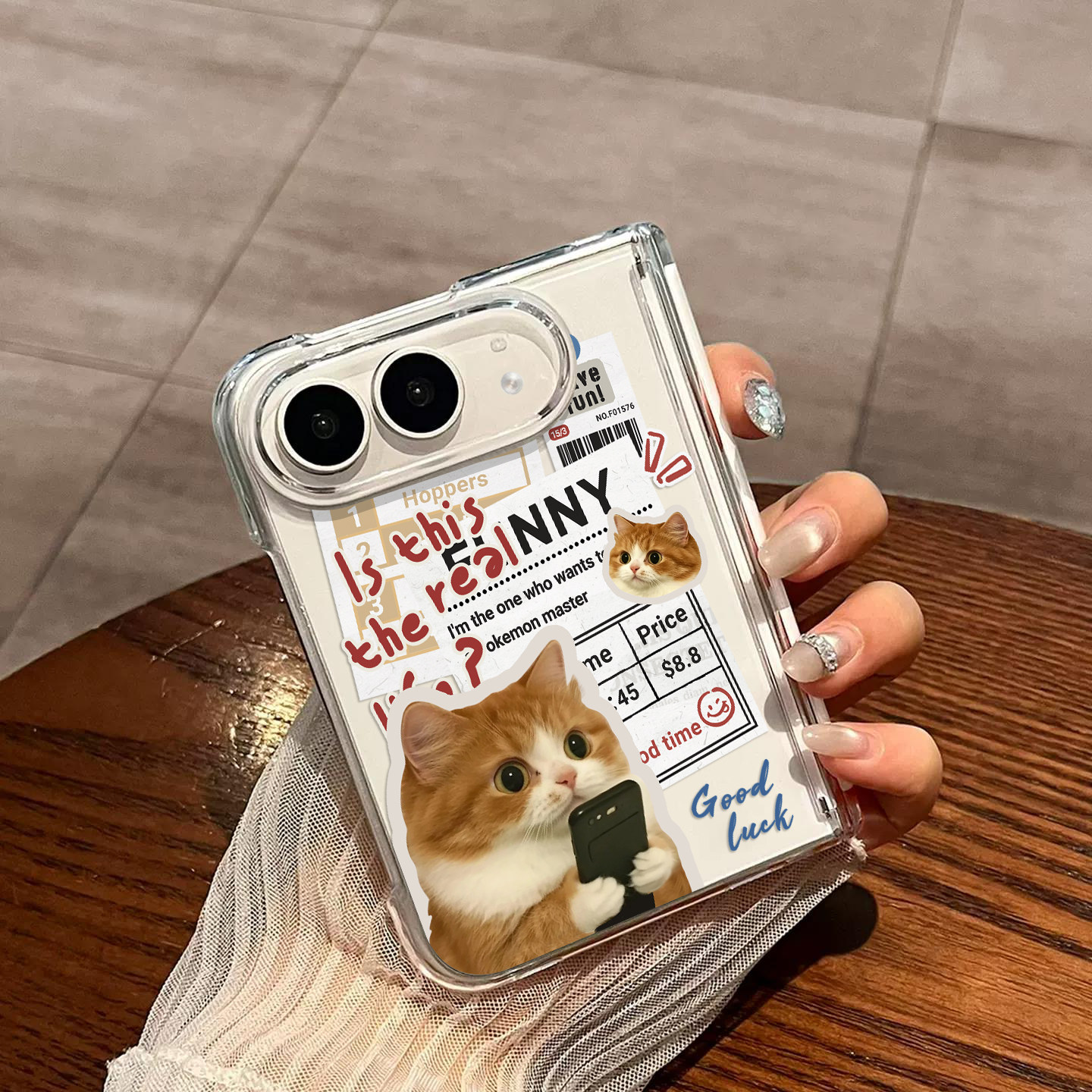 报纸猫咪适用苹果duo手机壳iphone duo折叠屏DUO情侣创意小猫18新款折叠dou透明保护套搞怪趣味新品防摔男女