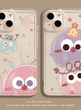 怪兽球球适用小米14手机壳17/15/13ultra红米k70透明note12pro可爱11煤球k60/10涂鸦k50女款k90s硅胶k80全包9