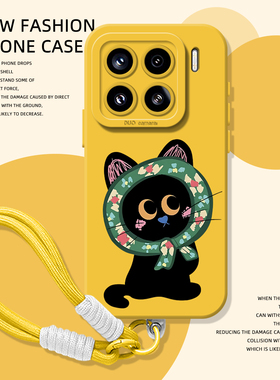 可爱黑猫手机壳适用小米17promax复古15pro红米k90创意80女生note14猫咪70挂绳13硅胶60新款12套50/11/40/10s