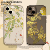 k80 note12pro古风11国风k60新款 桂花手机壳适用小米14高级感17 k50 13ultra红米k70新中式 k40透明9