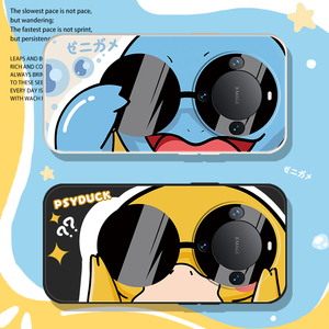 墨镜杰尼龟适用华为mate70pro手机壳80+magic7/8荣耀x60可达鸭mata50宝可梦mete40e创意6可爱meta30/魅特5por