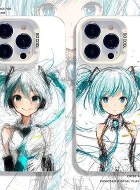 潦草初音未来适用华为pura80手机壳mate70pro动漫nova15ultra新款p60二次元14涂鸦50日系40/30/13/12/11/10/9