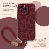 15plus个性 14小众13mini高级感12新款 网红豹纹手机壳适用苹果17promax带挂绳iphone16pro女款 11套x