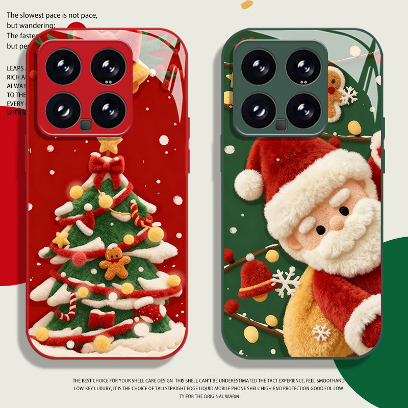毛绒圣诞节手机壳适用于小米红米