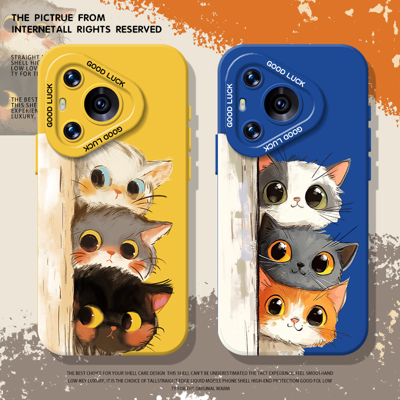 油画偷感小猫手机壳适用华为系列