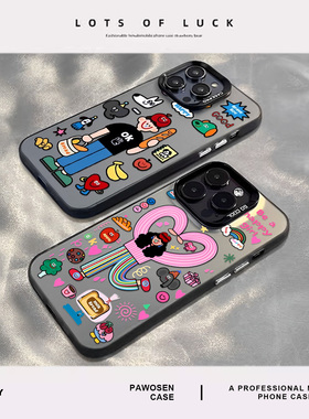 酷男孩女孩适用华为pura80手机壳mate70pro涂鸦nova15ultra新款p60情侣14多巴胺50高级感40/30/13/12/11/10/9