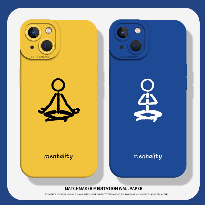 冥想打坐手机壳创意简约小众