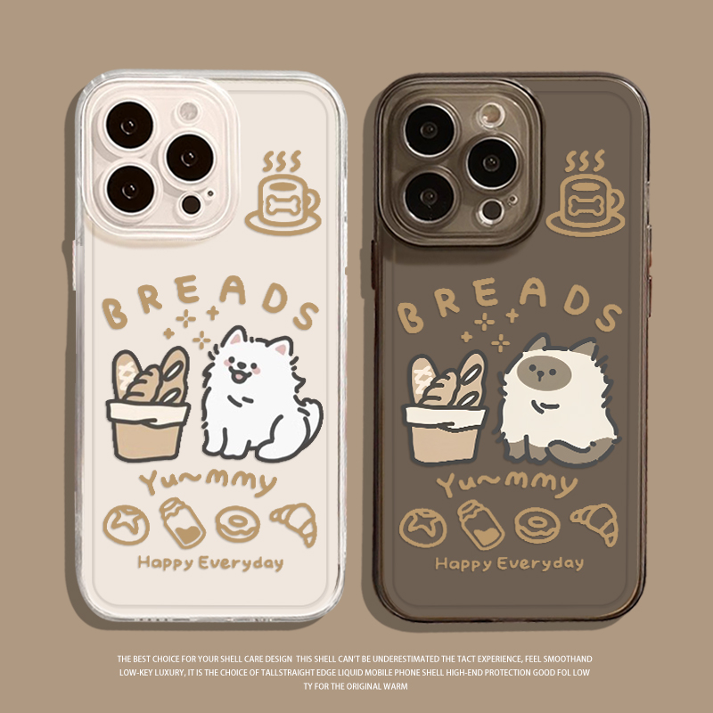 面包猫狗手机壳适用于华为系列
