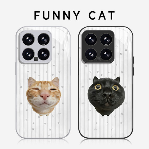 情侣搞怪猫咪手机壳适用小米红米