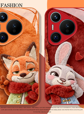 毛绒尼克朱迪2适用华为pura80手机壳mate70pro玻璃nova15ultra情侣p60疯狂14动物城50周边40女30/13/12/11/10