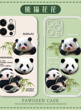 熊猫花花手机壳适用华为mate50pro大熊猫pura70p60和花100nova14/13荣耀80/12女90果赖40/9/30透明8se15硅胶7