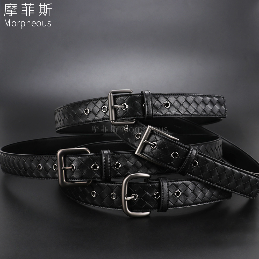 新款皮带男手工编织裤腰带针扣男女休闲百搭经典款3.5cm 38mm