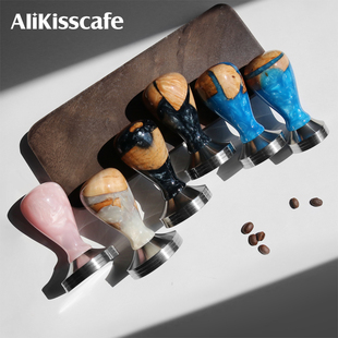 压粉锤实心304不锈钢咖啡压粉器赛洛斯树脂41/49/51/53/58/58.5mm