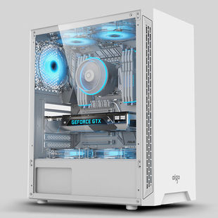 爱国者（aigo）A15白色台式电脑主机箱支持ATX主板/亚克力全侧透/
