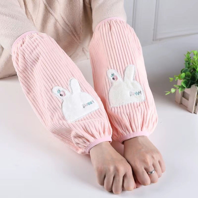 秋冬保暖套袖女长款上班工作袖套 可爱卡通学生耐脏羽绒服护袖筒