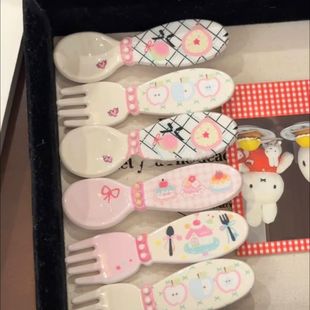 可爱韩系勺子叉子发夹趣味少女心发夹女侧边刘海夹鸭嘴夹子发卡