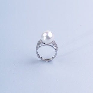 天使之泪淡水珍珠S925银戒指12-13mm