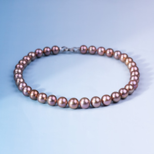 ANGEPERLE/天使之泪【大章鱼专属】淡水珍珠金属古铜项链11-13mm