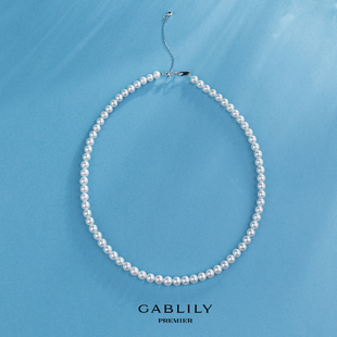 ANGEPERLE/天使之泪淡水珍珠珈白丽项链合金夹头5-6mm