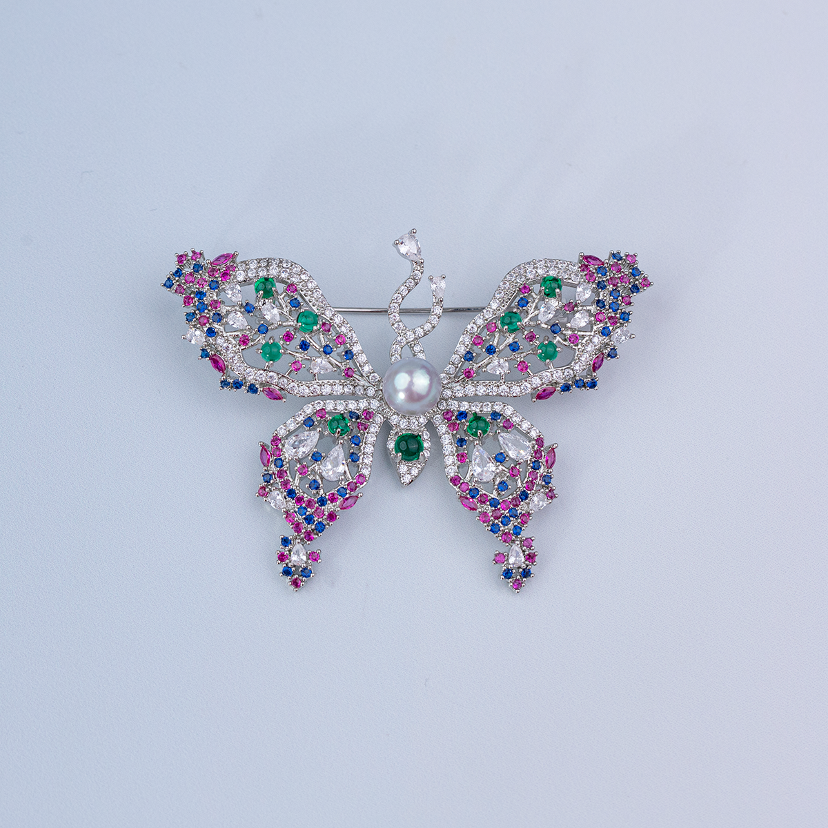 ANGEPERLE/天使之泪海水珍珠Akoya真多麻色蝴蝶胸针7-8mm,珠宝/钻石/翡翠,胸饰,淘宝优惠券,粉丝福利购,淘宝优惠卷