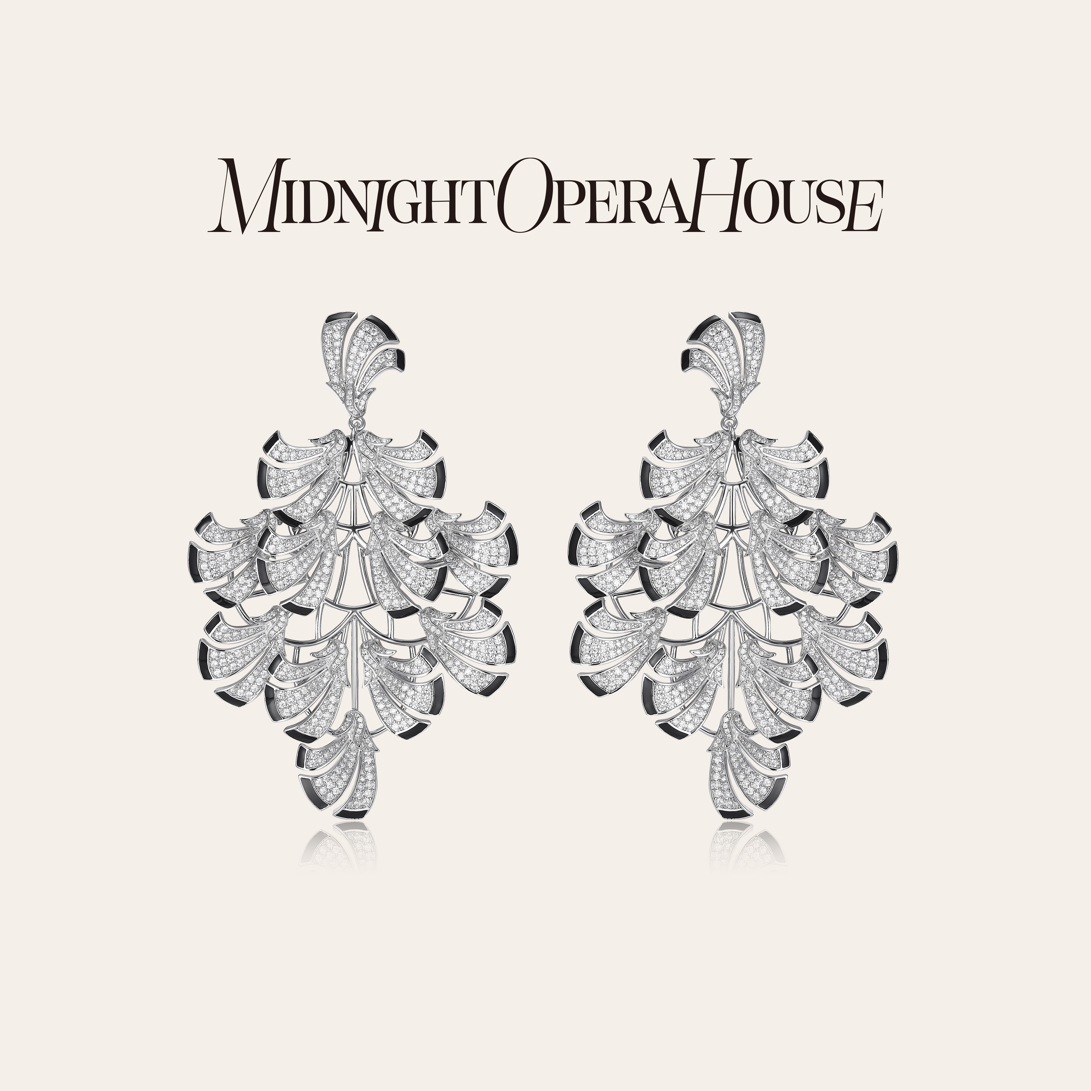 【赵雅芝同款】MOH ICON·黑珐琅叶片元素水晶女款时尚耳饰礼物
