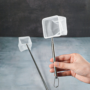 T渔捞/小B1p701-鱼缸捞鱼网可伸缩渔捞抄网圆形方形网兜抄