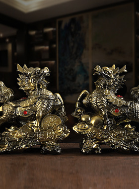 麒麟摆件公母一对招财麒麟办公室客厅家居乔迁桌面装饰礼品