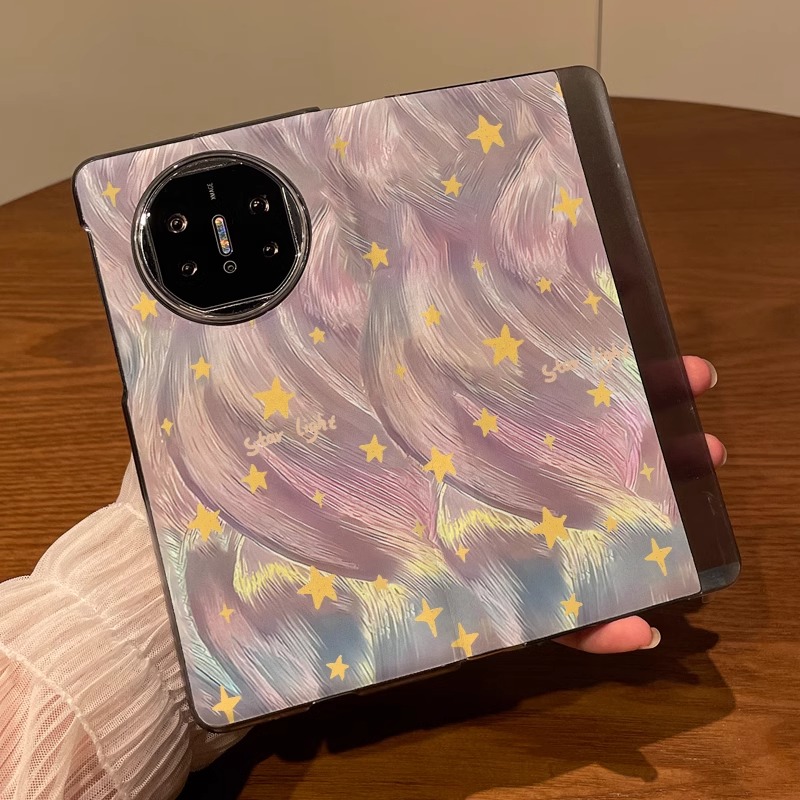 华为matex5手机壳羽纱渐变星星