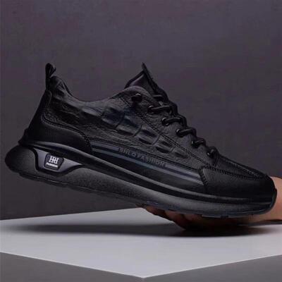 智运汇莱文化Z优品店时尚鳄鱼纹休闲x鞋飞行士员皮面空调鞋男缓震