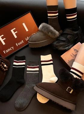 吉顺坊羊毛拉毛冬季S保暖设计款搭鲨裤百搭高级中筒堆堆袜MaQ2608
